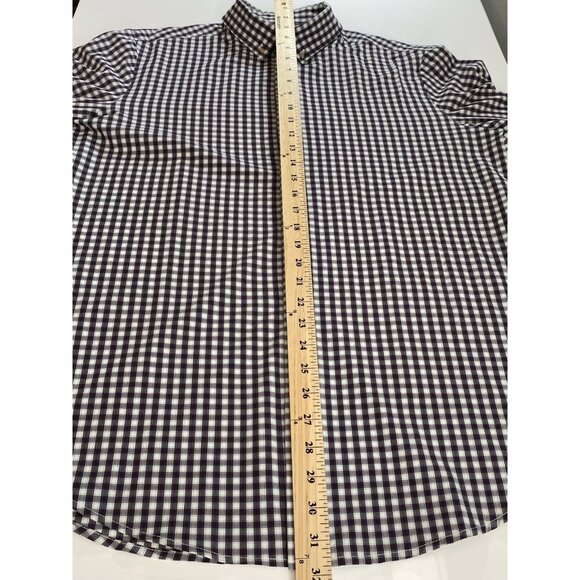 Mizzen + Main Leeward Button Down Shirt Men’s XL Trim Fit Purple Check Gingham - Picture 12 of 16